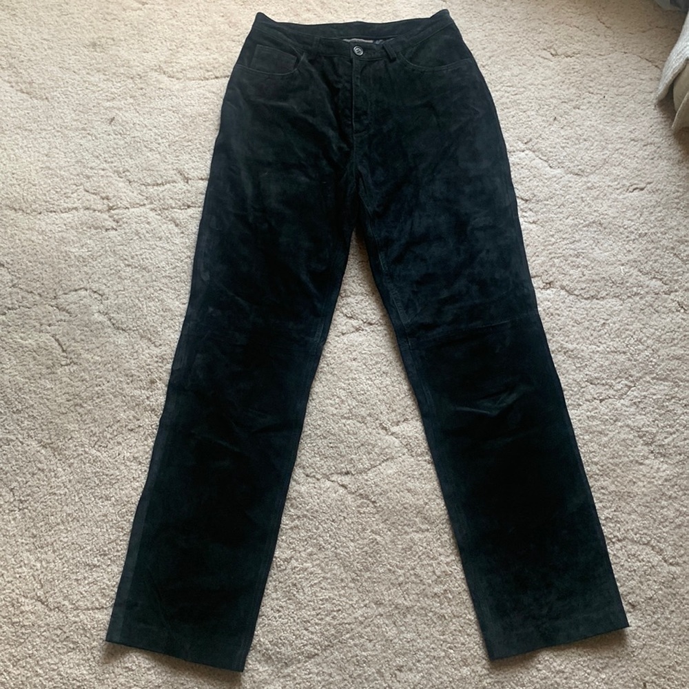 Vintage Black Suede Leather Pants - Vintage Size 6 / Modern Size 2